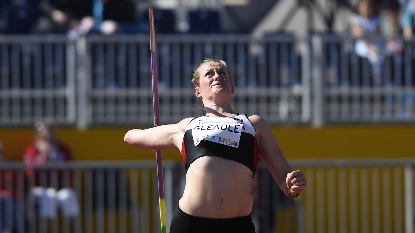 Liz Gleadle aux Jeux panaméricains de Toronto, le 21 juillet 2015. Gleadle a remporté la médaille d'or.