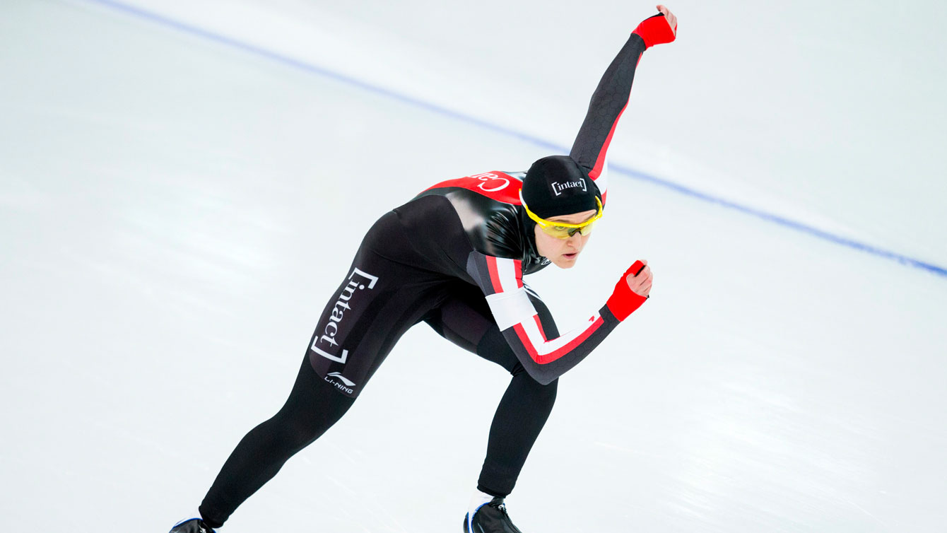Heather McLean during the second women's 500m World Cup race at Stavanger, Norway on January 30, 2016. 