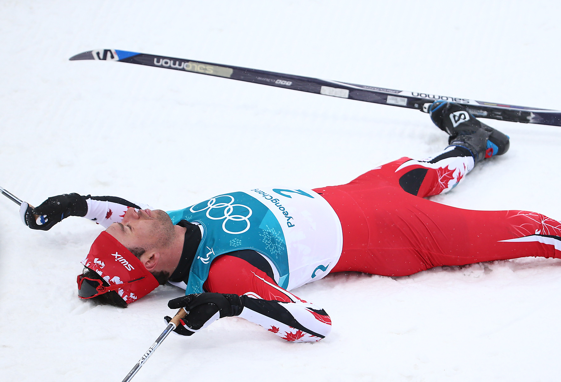  Le Canadien Alex Harvey au 50 km départ groupé en style classique au Centre de ski de fond d'Alpensia lors des Jeux olympiques d'hiver de PyeongChang 2018 à PyeongChang, en Corée du Sud, le 24 février 2018. (Photo : Vaughn Ridley/COC)